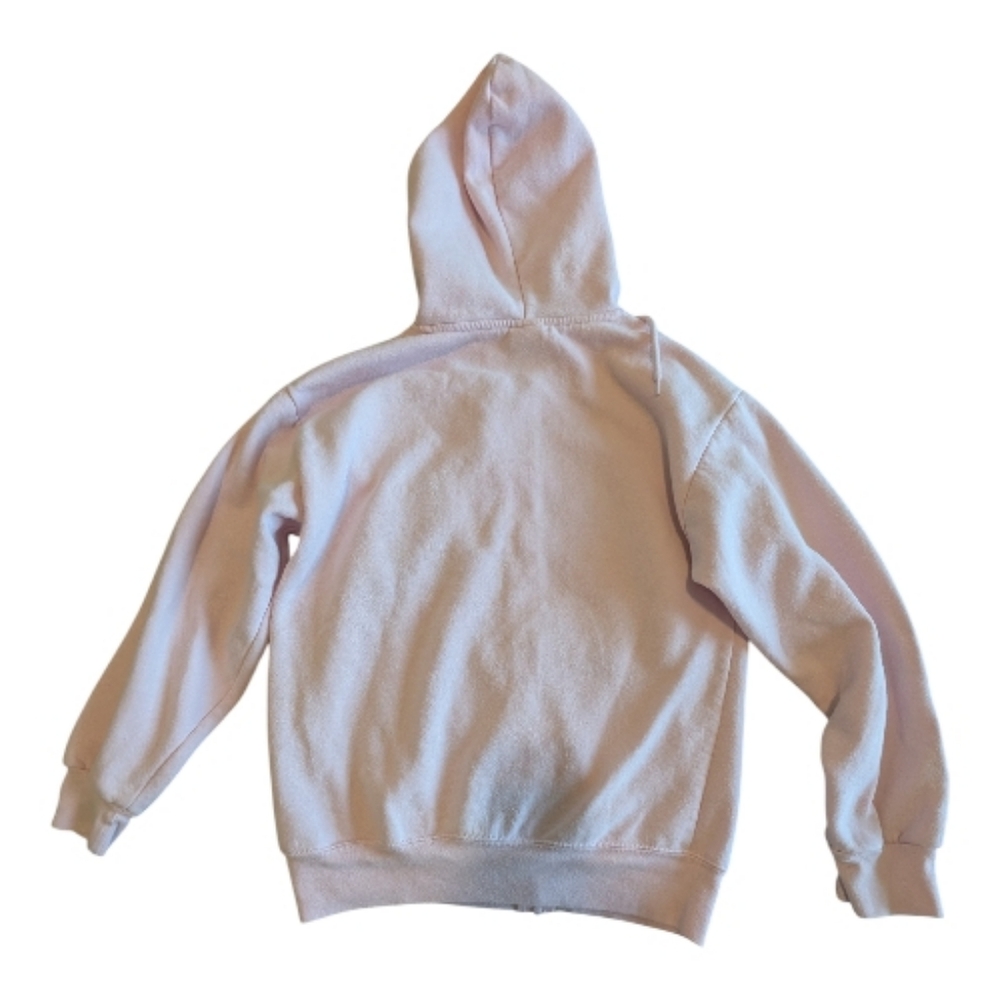 Peanuts Ladies Light Pink Snoopy Woodstock Hoodie XS Oversized Graphic Patches - Picture 3 of 8